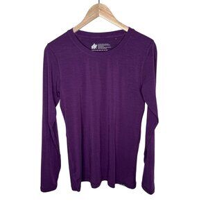Woolly Long-Sleeve Merino Wool Base Layer Womens Top Purple Size Large